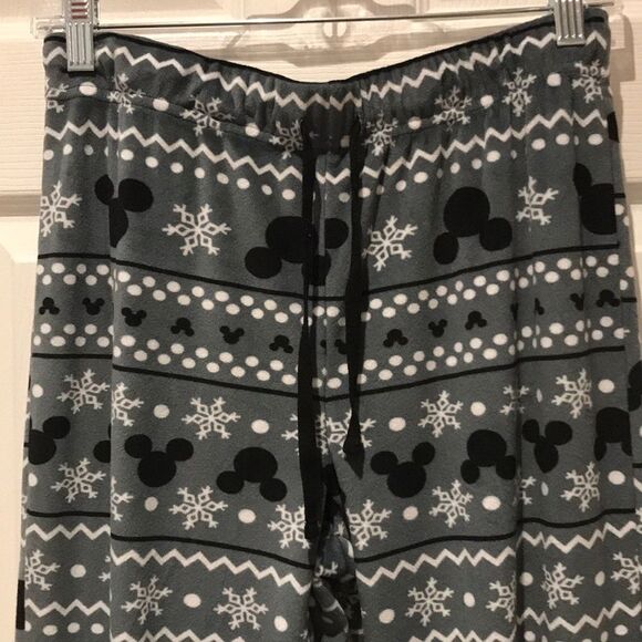Disney Mickey Mouse snowflake jogger pj pants SZ M - Picture 2 of 5